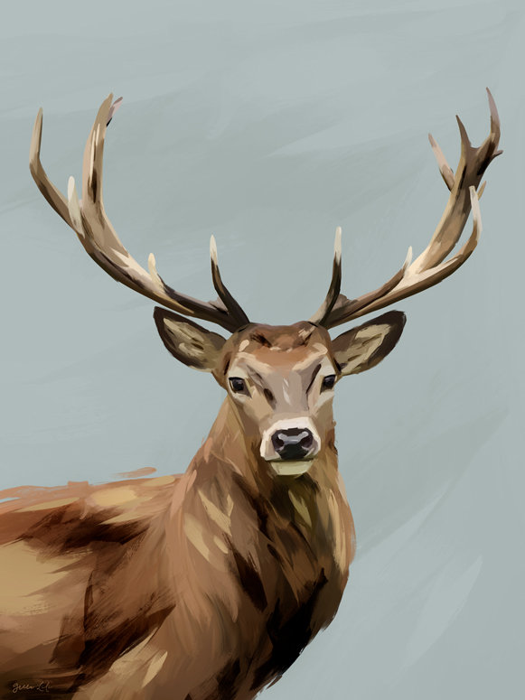 Wrought Studio 'Flocks & Herds - Yes Deer' Acrylic Painting Print | Wayfair